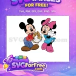Free Mickey Gold Gift Free Minnie Pink Bow Disney Characters Free SVG - Instant Download