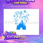 Free Blue Castle Free Fireworks Snowflakes Mickey Disney Free SVG - Instant Download