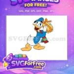 Free Excited Donald Free Red Scarf Gift Disney Free SVG - Instant Download