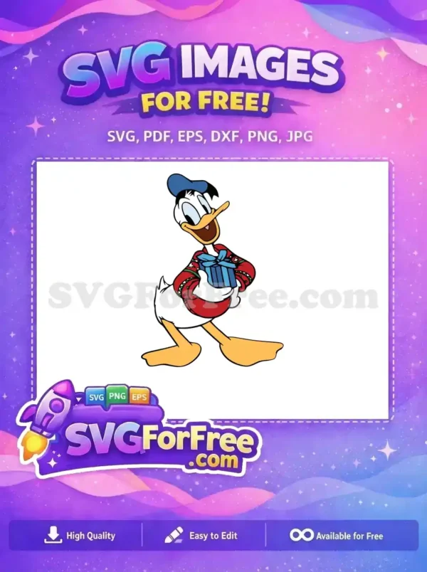 Free Happy Donald Free Red Sweater Gift Disney Free SVG