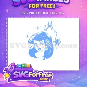 Free Ariel Happy Seashell Free Castle Snowflake Little Mermaid Free SVG