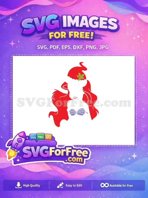 Free Red Hair Free Green Flower Little Mermaid Free SVG