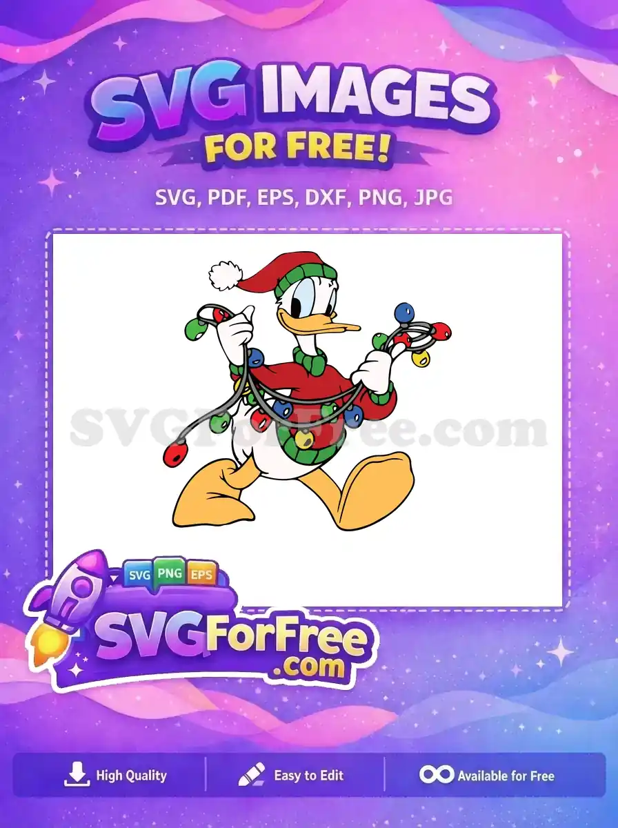 Free Santa Hat Free Christmas Lights Donald Duck Free SVG