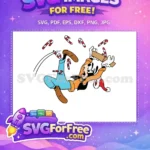 Free Goofy Falling Free Candy Canes Christmas Free SVG - Instant Download