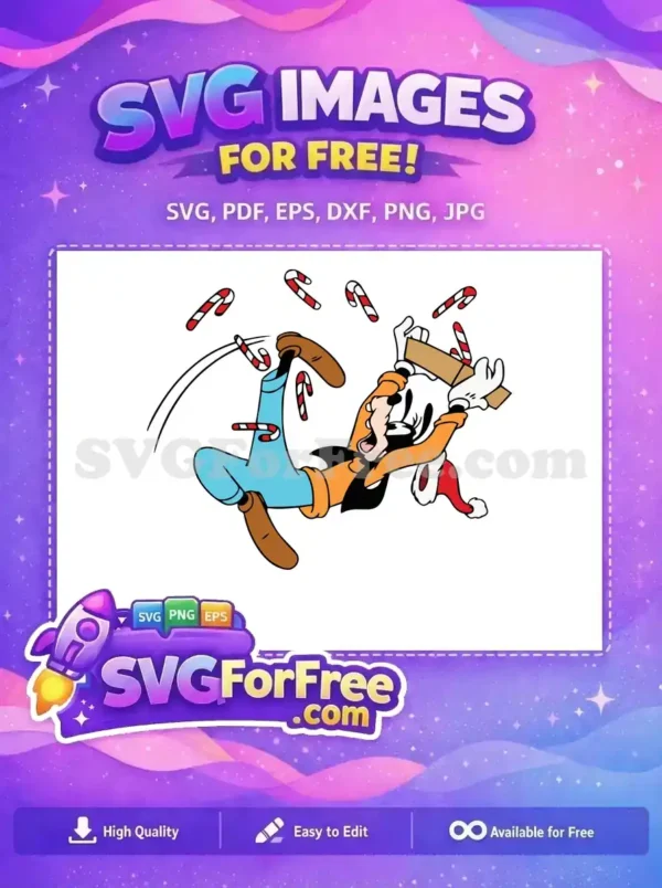 Free Goofy Falling Free Candy Canes Christmas Free SVG Free Goofy Falling Free Candy Canes Christmas Free SVG