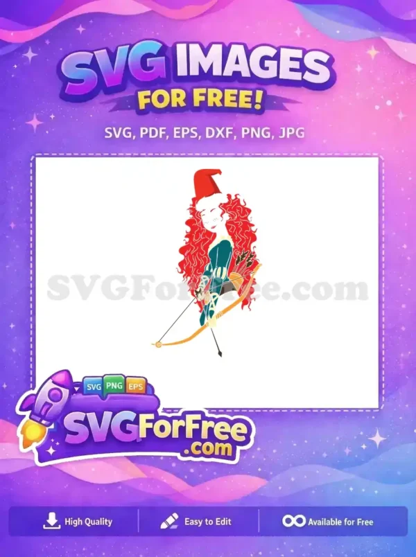 Free Red Hair Free Santa Hat Brave Free SVG