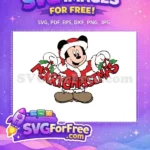 Free Santa Hat Free Holly Berries Mickey Christmas Free SVG - Instant Download