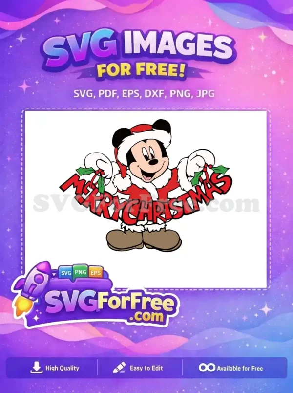 Free Santa Hat Free Holly Berries Mickey Christmas Free SVG