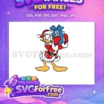 Free Santa Hat Free Holding Gift Donald Christmas Free SVG - Instant Download