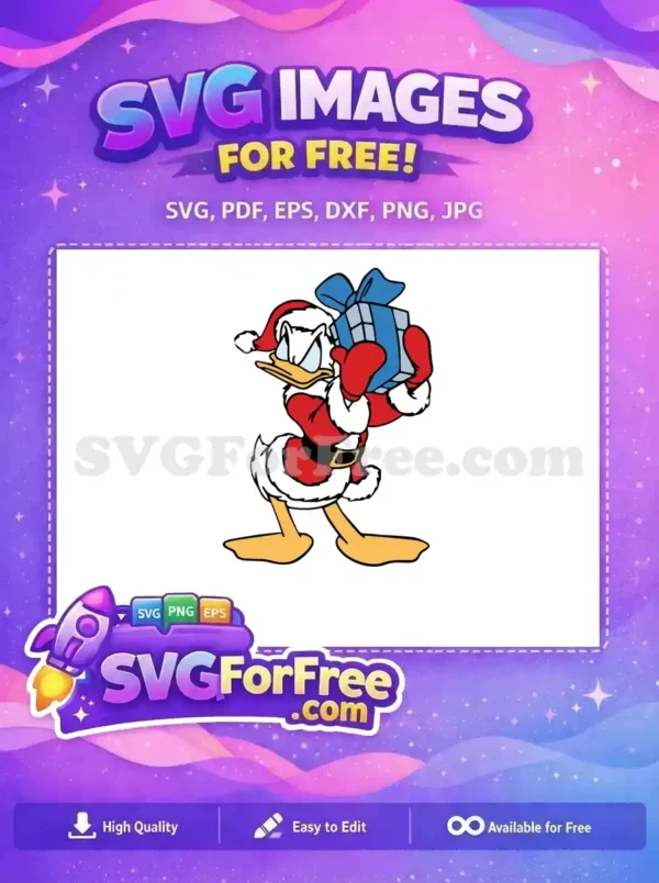 Free Santa Hat Free Holding Gift Donald Christmas Free SVG