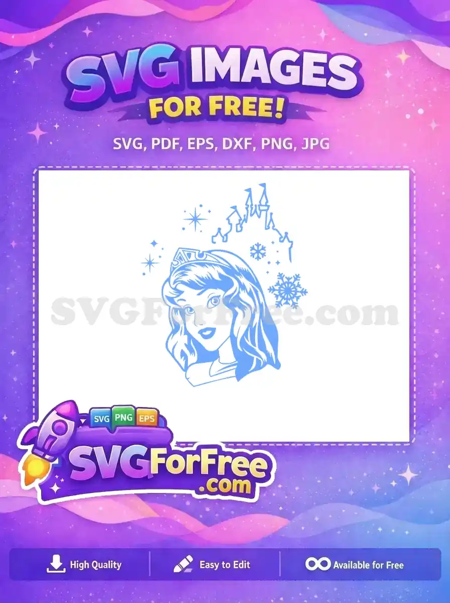 Free Aurora Portrait Free Castle Stars Sleeping Beauty Free SVG