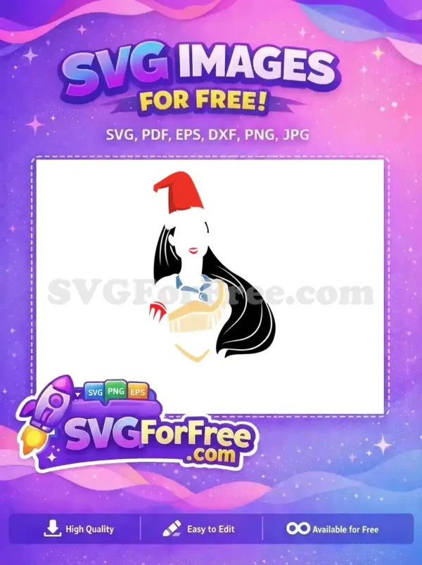 Free Pocahontas Red Hat Free Smiling Long Hair Disney Christmas Free SVG