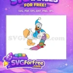 Free Happy Donald Free Colorful Stocking Disney Holiday Free SVG - Instant Download
