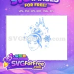 Free Smiling Blue Free Castle Snowflake Cinderella Disney Free SVG - Instant Download