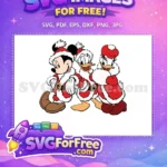 Free Mickey Donald Daisy Free Santa Disney Christmas Free SVG - Instant Download