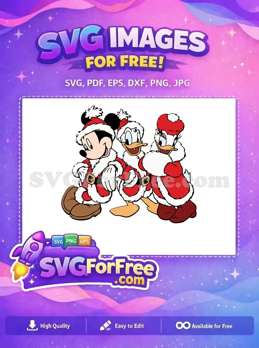 Free Mickey Donald Daisy Free Santa Disney Christmas Free SVG