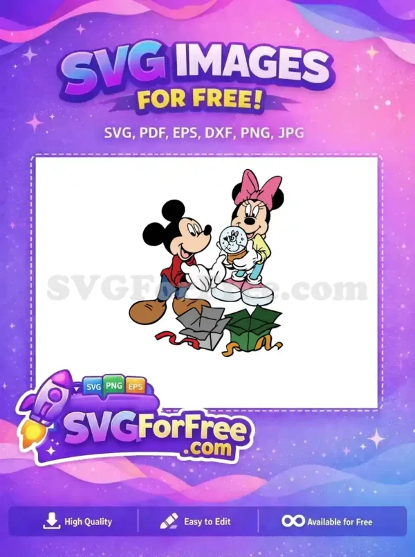 Free Mickey Minnie Free Snowglobe Presents Disney Free SVG