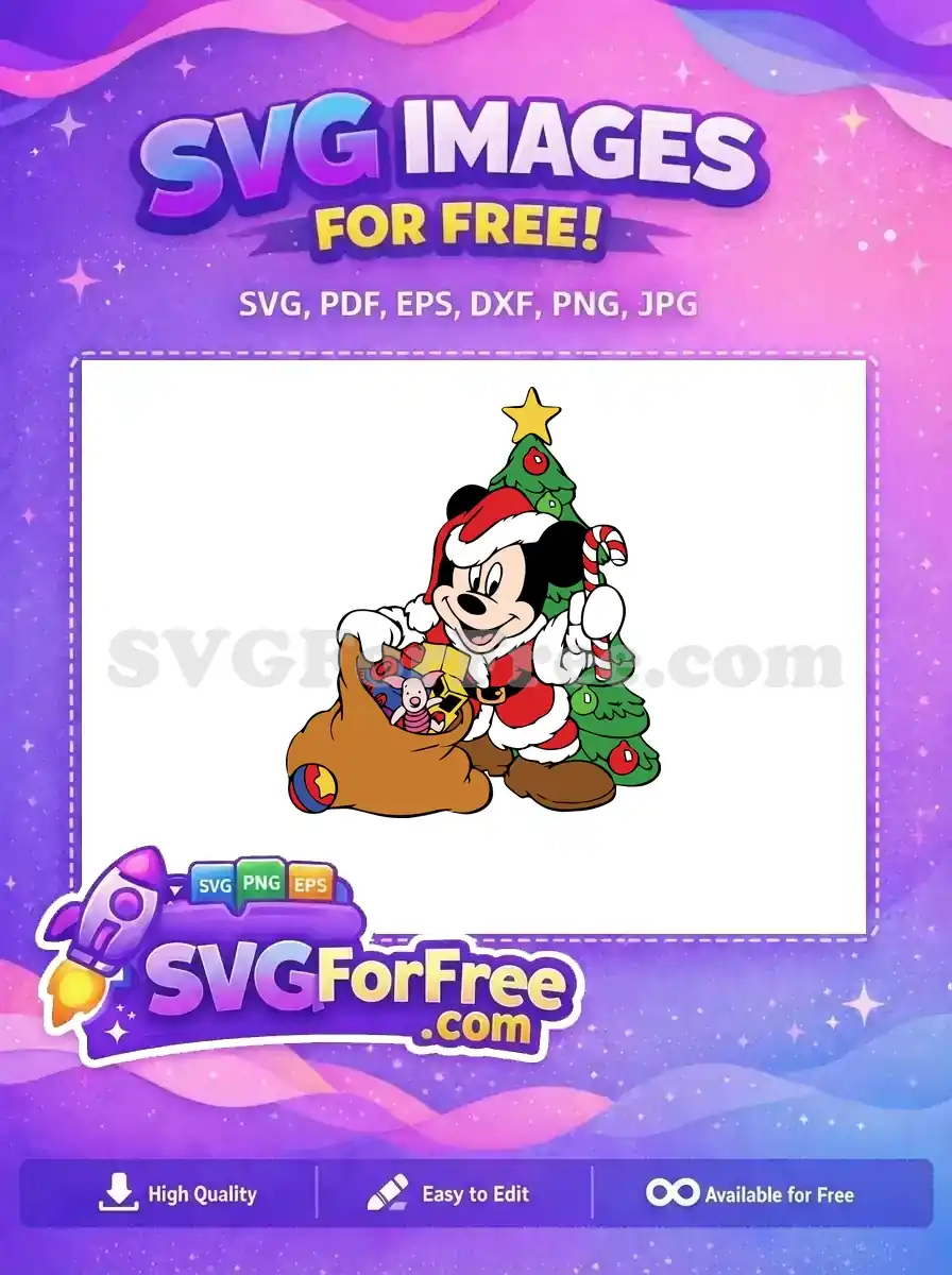 Free Mickey Santa Free Christmas Gifts Disney Free SVG