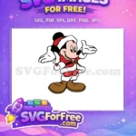 Free Happy Mickey Santa Free Red White Christmas Disney Free SVG - Instant Download