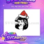 Free Santa Hat Ariel Free Shell Earring Little Mermaid Free SVG - Instant Download