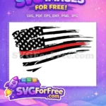 Free Distressed Stars Free Thin Red Line Flag Free SVG - Instant Download