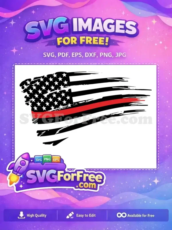 Free Distressed Stars Free Thin Red Line Flag Free SVG