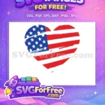 Free Distressed Heart Free American Flag Patriotic Free SVG - Instant Download