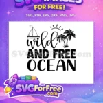 Free Sailboat Silhouette Free Palm Trees Wild Ocean Free SVG - Instant Download
