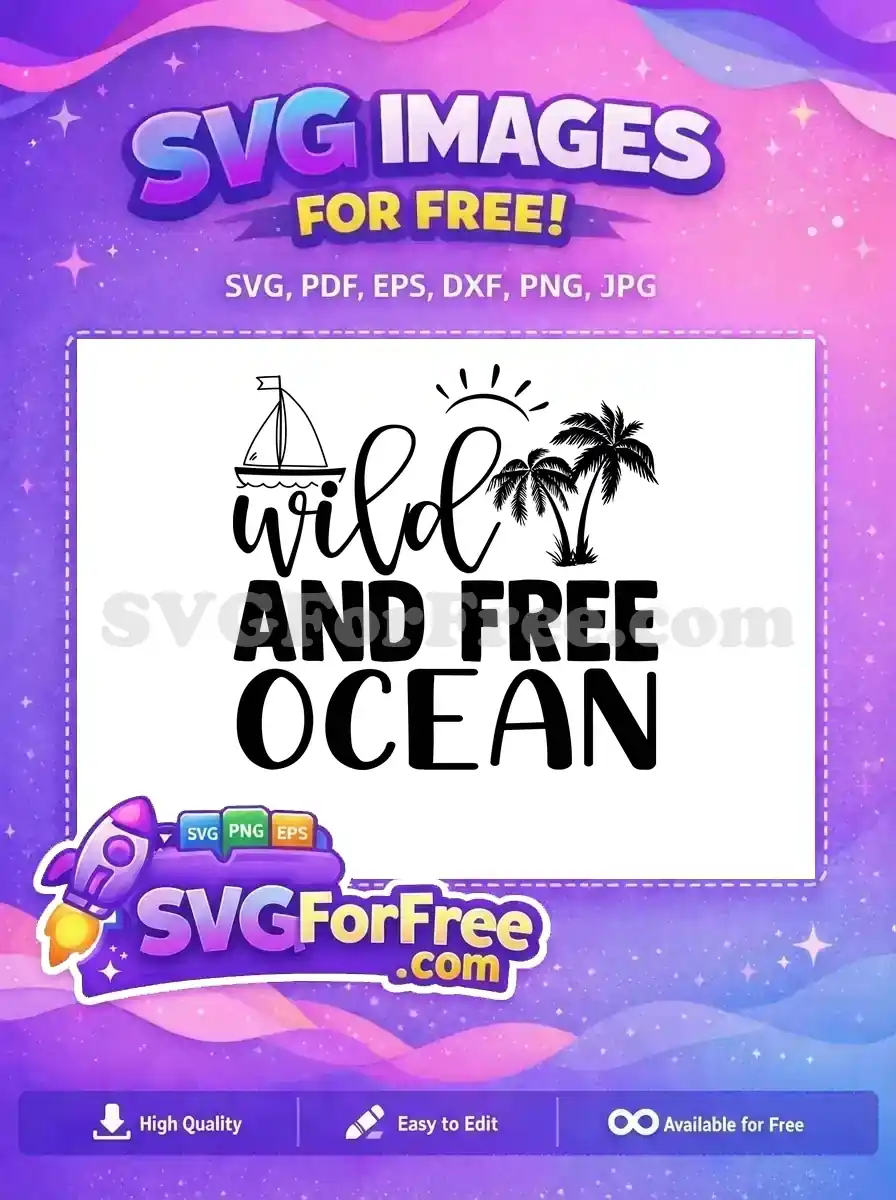 Free Sailboat Silhouette Free Palm Trees Wild Ocean Free SVG