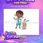 Free Doc McStuffins Smiling Free with Lambie Doc McStuffins Free SVG - Instant Download