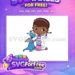 Free Doc McStuffins with Stethoscope Free Dragon Exam Disney Free SVG - Instant Download