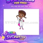Free Smiling Freckled Doc McStuffins Free Pointing Up Disney Free SVG - Instant Download