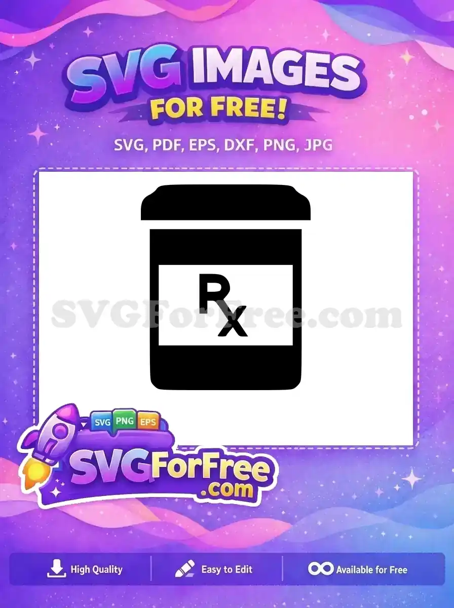 Free Black Pill Bottle Free White Rx Symbol Doctor Nurse Quotes Free SVG