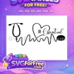 Free Black Stethoscope Heartbeat Free Essential Nurse Quote Free SVG - Instant Download