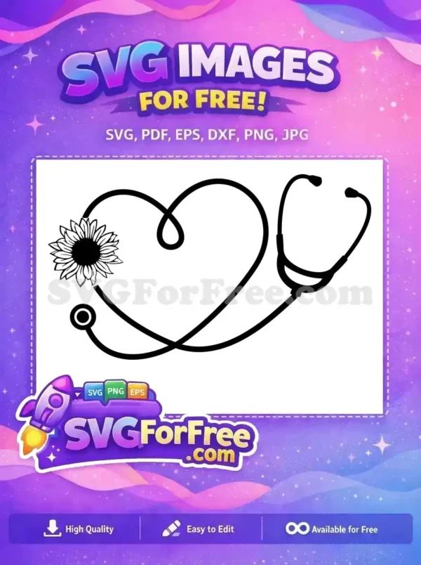 Free Heart Stethoscope Free Sunflower Doctor Nurse Free SVG