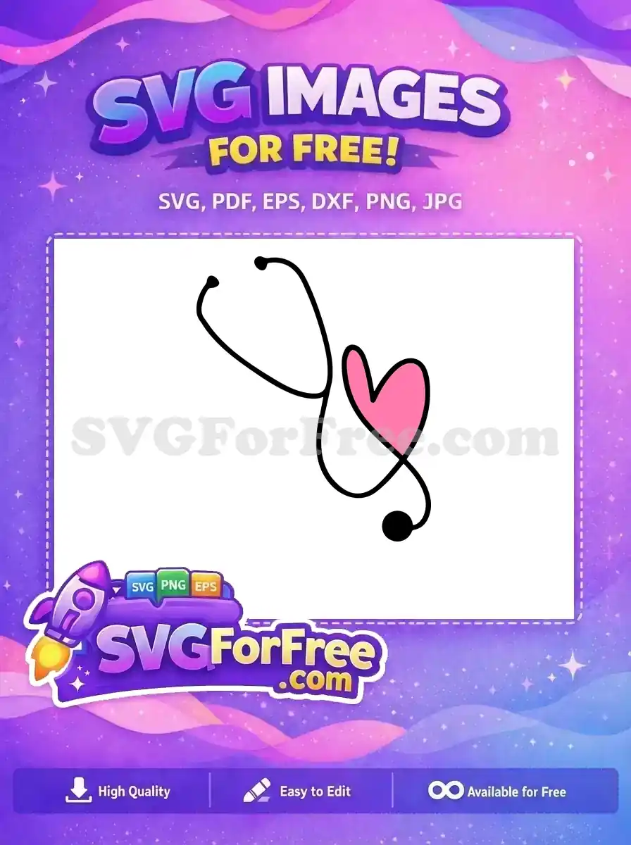 Free Black Stethoscope Free Pink Heart Doctor Nurse Quotes Free SVG