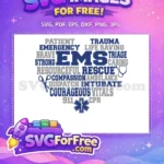 Free blue gray EMS heart Free Doctor Nurse Quotes Free SVG - Instant Download