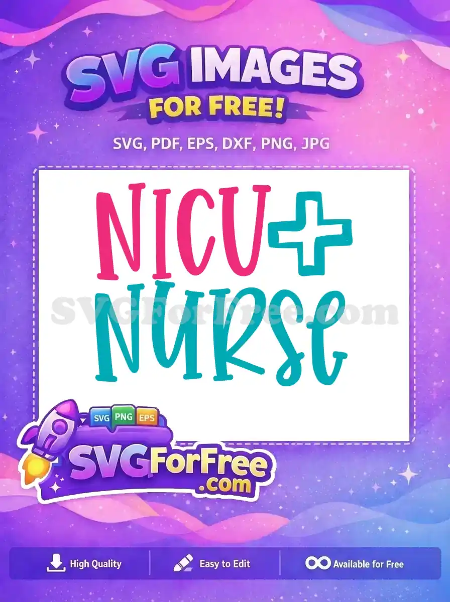 Free Pink NICU Free Teal Nurse Cross Doctor Nurse Quotes Free SVG