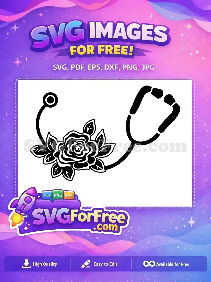 Free Rose Flower Free Stethoscope Doctor Nurse Free SVG