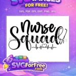 Free Black Nurse Squad Script Free Stethoscope Heartbeat Medical Free SVG - Instant Download