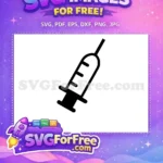 Free Black Syringe Free Doctor Nurse Medical Healthcare Free SVG - Instant Download