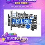Free Blue Stethoscope Star of Life Free Emergency Rescue Typography Paramedic Free SVG - Instant Download