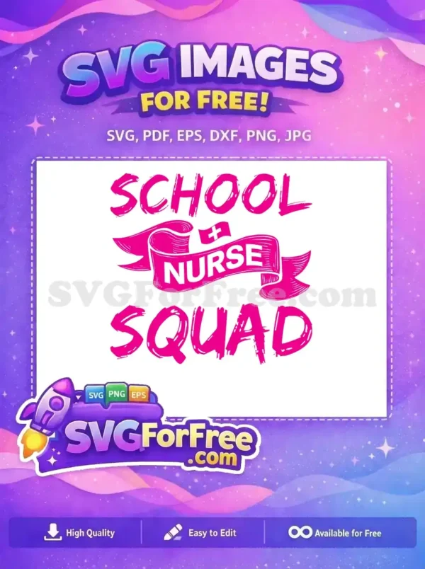 Free Pink School Squad Free Medical Cross Banner Doctor Nurse Free SVG