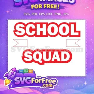 Free bold red lettering Free banner accent School Squad Free SVG