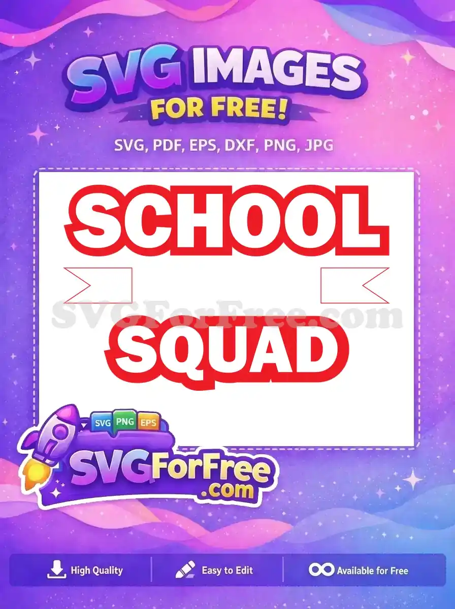 Free bold red lettering Free banner accent School Squad Free SVG