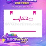 Free Pink Heartbeat Free Dental Molar Doctor Nurse Free SVG - Instant Download