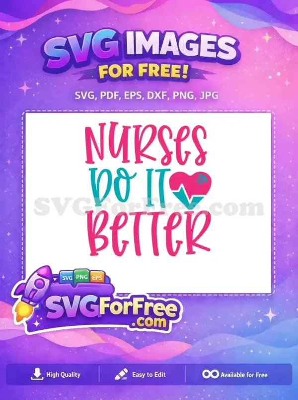 Free Pink Teal Nurses Free Heartbeat ECG Quotes Free SVG