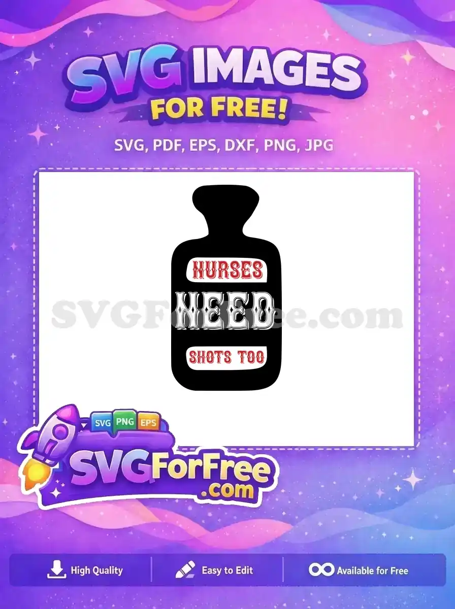 Free Nurses Shots Free Black Bottle Doctor Nurse Free SVG