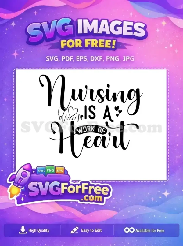 Free Nursing Heart Stethoscope Free ECG Line Nurse Quote Free SVG
