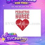 Free Red Pediatric Free Heartbeat EKG Nurse Quote Free SVG - Instant Download
